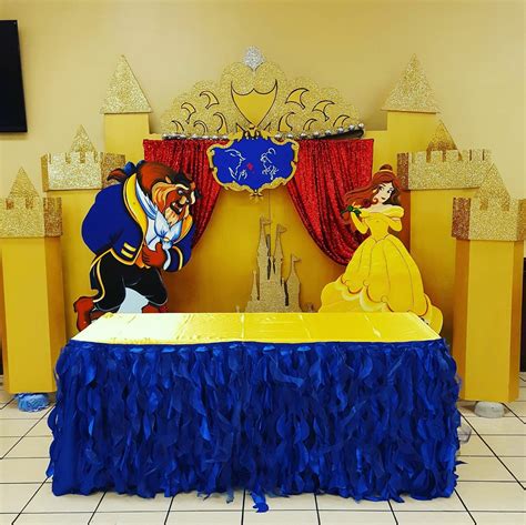 Beauty and the beast cake table Decour | Beauty and beast birthday