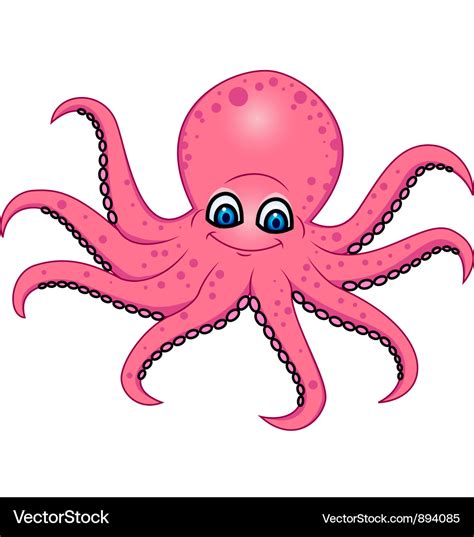 Octopus Cartoon Royalty Free Vector Image Vectorstock