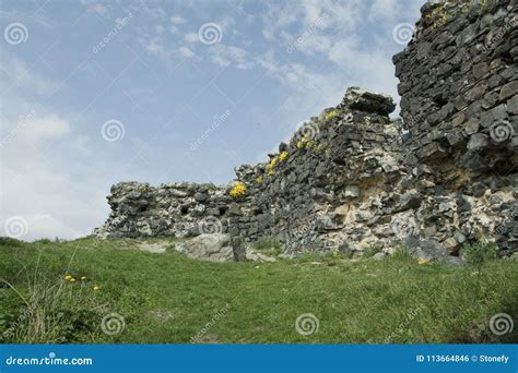 Part Of Broken Cobble Stone Fence Stock Photo Image Of Panorama