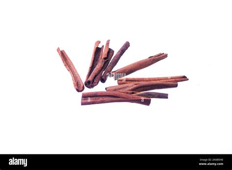 Cinnamon Sticks Isolated On White Background Kulit Kayu Manis Stock