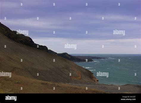 Icelandic Cliffs In The Southwest Of Iceland Looking Out Toward The