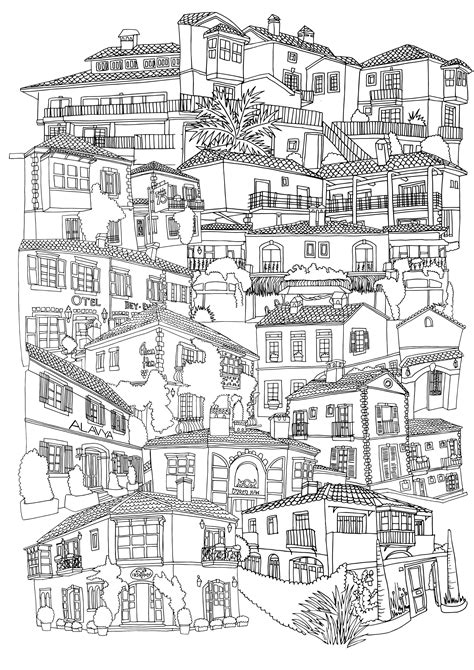 step 1 of fat2 nearly completed drawing 27 boutique hotels for a tourist map now for some