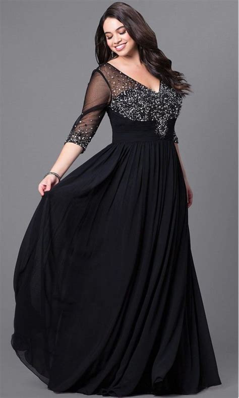 Plus Size Black Ball Gown Attire Plus Size