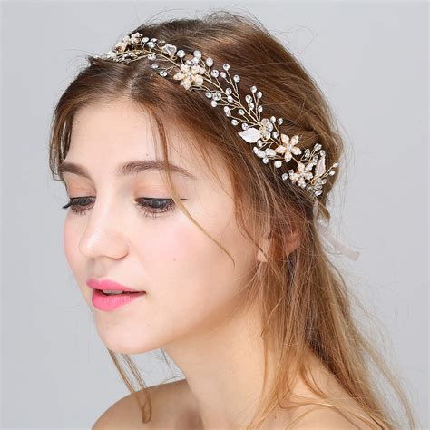 gold bridal hair vine bridal headpiece bridesmaids headpiece wedding headpiece crystal