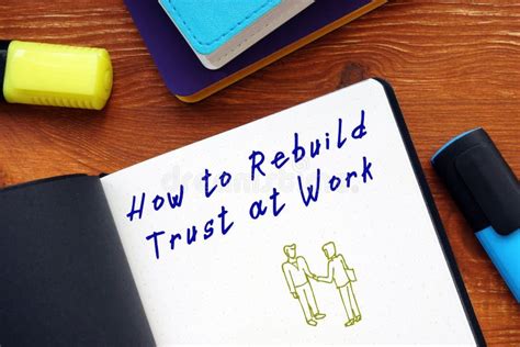 How To Rebuild Trust At Work Phrase On The Page Stock Illustration