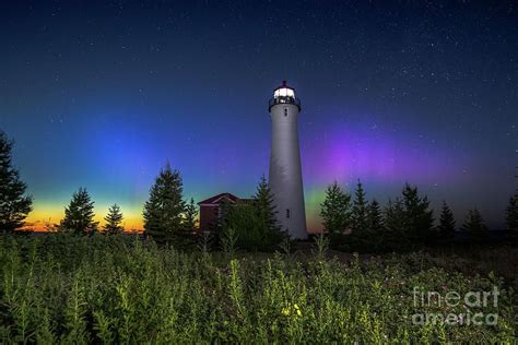 Lighthouse Crisp Point Northern Lights 0384 By Norris Seward