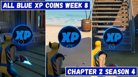All content i will be uploading about fortnite: All 3 Blue XP Coins Locations Week 8! - Deja Blue Punch ...