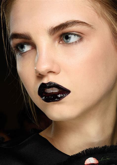 Runway Beauty Black Lips At Giles Aw 2015 Makeup For Life