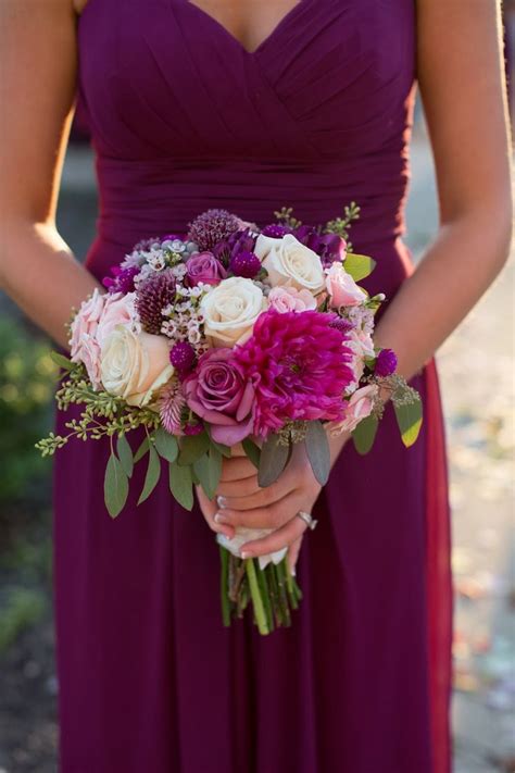 David's bridal sangria has been one of the most requested colors this year. Posy Floral Designs | Magenta wedding, Sangria bridesmaid ...
