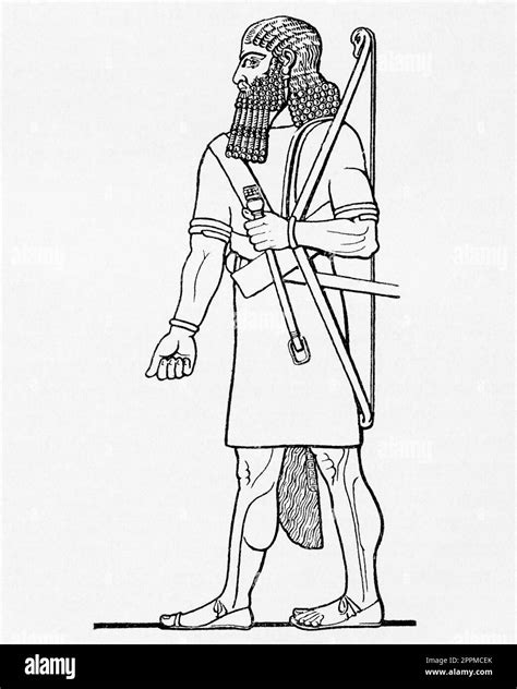 An Assyrian Warrior From The Book Outline Of History By H G Wells