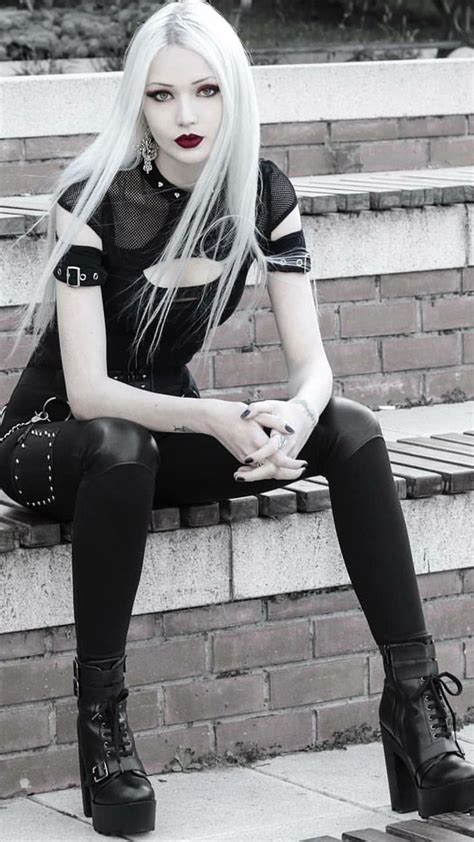beautiful blonde goth girl gothic girls bad girl outfits cool outfits fashion outfits dark