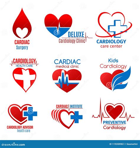Cardiology Medicine And Cardiac Surgery Symbol Stock Vector