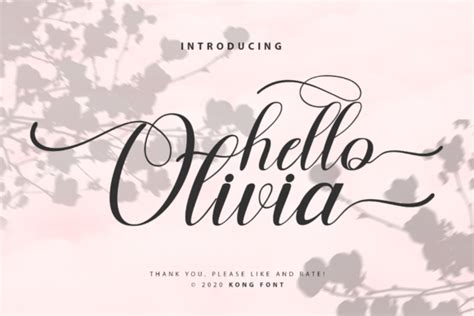 Hello Olivia Font By Freebies · Creative Fabrica