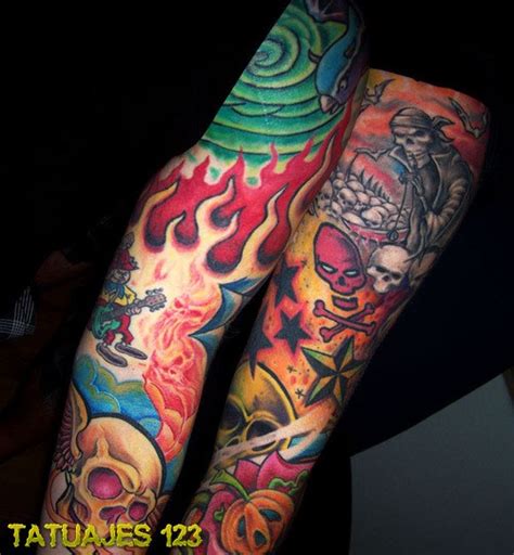 Desde los ojos de un tigre, una frase en letra cursiva o una escena de basket. Manga de color - Tatuajes 123