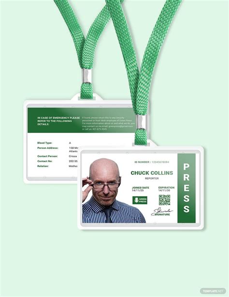 Press Id Card Template Psd Free Download Printable Templates
