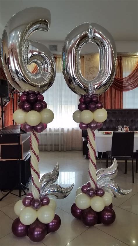 Balloon Coluns For Th 60th Birthday Balloons Birthday Balloons Diy
