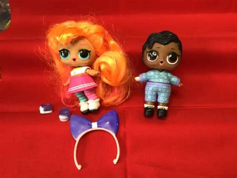 2 Lol Surprise Dolls Neon Orange Hair Shimone Queen 799 Picclick