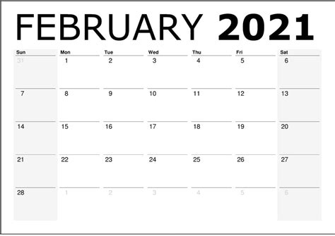 This month is the smallest month of the year because it has less number of days. February 2021 Calendar Printable Monday Start - Free Printable Blank Holidays Calendar Wishes ...