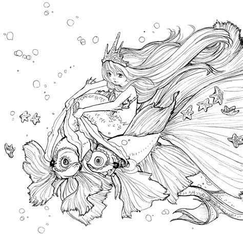 Manga Mermaid Coloring Page Mermaid Coloring Pages Mermaid Coloring