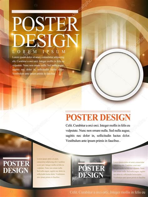 Modern Poster Template Design With Glitter Translucent Blurred