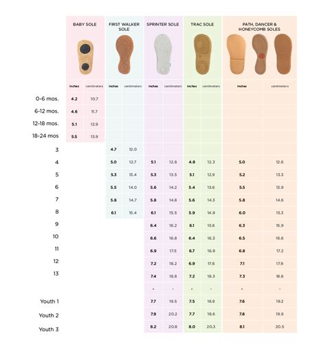 Youth And Womens Shoe Size Chart