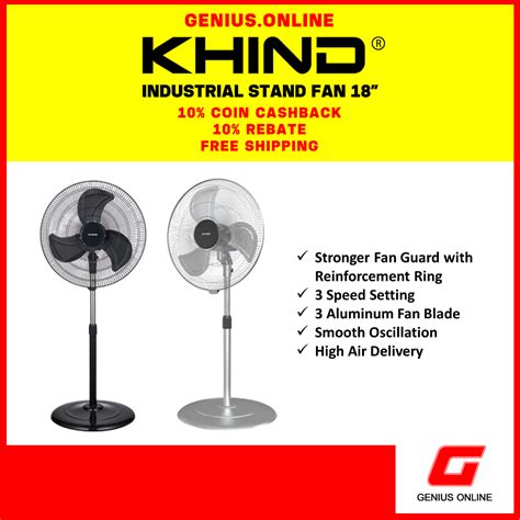 Khind Industrial Stand Fan 18 ~ Sf1803b Sf1803f Shopee Malaysia