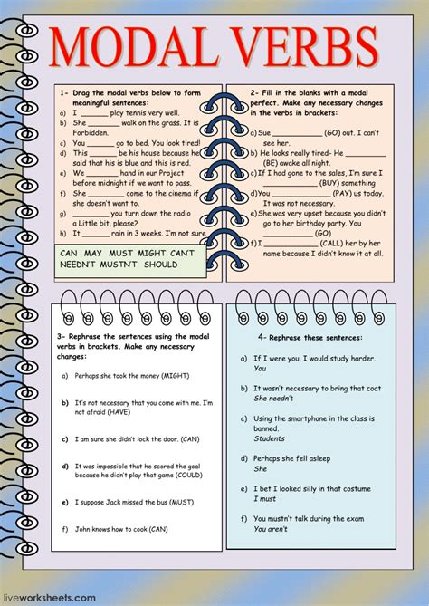 What is a modal verb? Modal verbs worksheet