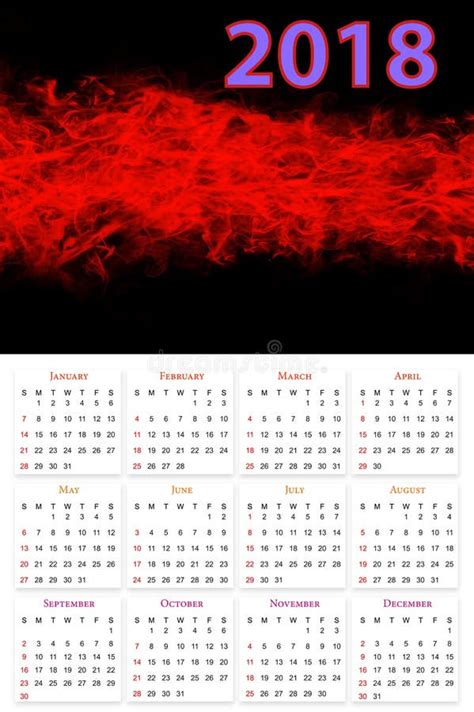 12 Months Calendar Design 2018 Stock Vector Illustration Of Basic