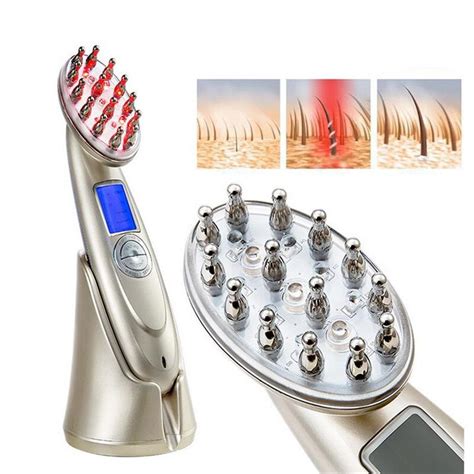 New Rf Laser Hair Growth Massage Comb Anti Hair Loss Therapy Infrared Red Light Ems Vibration