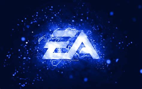 Download Wallpapers Ea Games Dark Blue Logo 4k Electronic Arts Dark