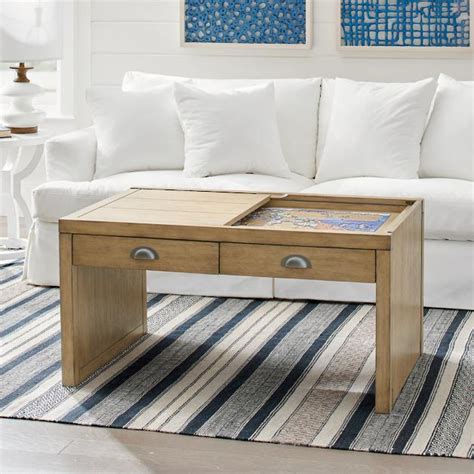 I want to be able to hide the puzzle and have my pretty decor on my table. Kemper Puzzle Coffee Table | Grandin Road in 2020 ...