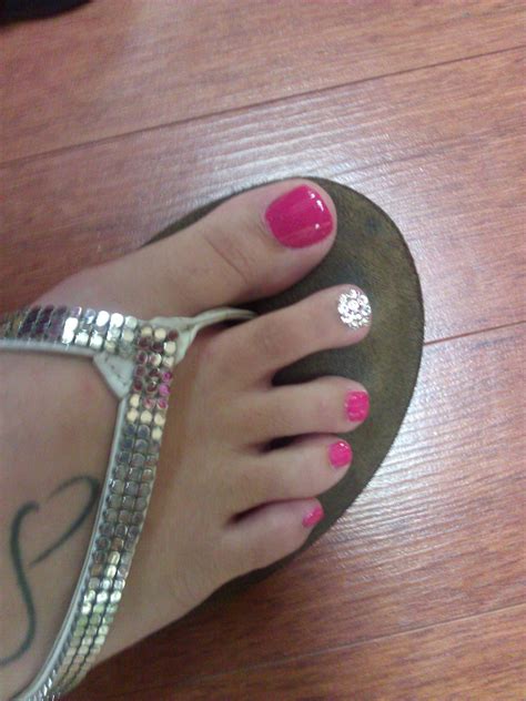 michelle s here is another one lol fuchsia bling rhinestone pedicure pedicure pedicure nail