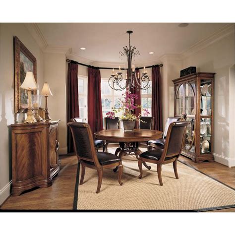 Entryway living room dining room kitchen bedroom office view all rooms. 582-704 American Drew Furniture Round Dining Table