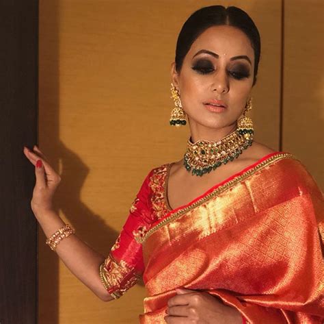 Hina Khan Looked Drop Dead Gorgeous In Red Kanjeevaram Saree Lady India