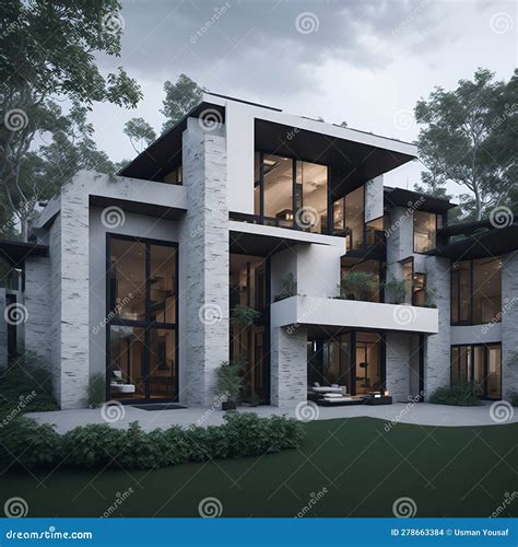Ai Generated Spacious Modern Home with Ample Natural Lighting from