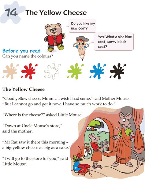 Grade 1 Reading Lesson 14 Short Stories The Yellow Cheese Grade 1