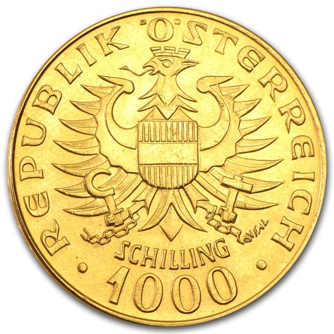 1976 Austria Gold 1000 Schilling Bu Sku 37340 Ebay