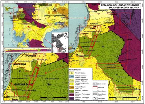 Gambar 1 Peta Geologi Regional Modifikasi Peta Geologi Lembar Kolaka