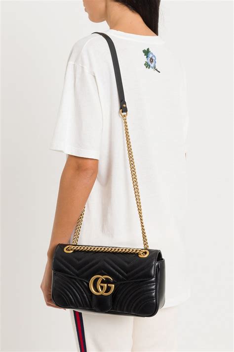 Gucci Leather Gg Marmont Small Matelassé Shoulder Bag Lyst
