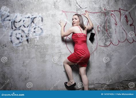 Woman Trapped Against A Wall Stock Photo Image Of Dark Reaching