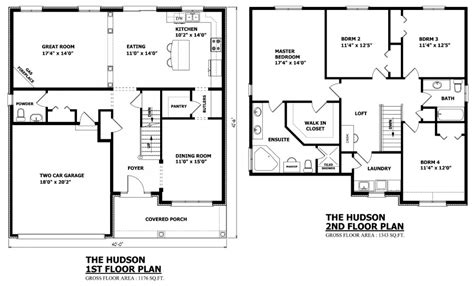 Five bedrooms two storey simple house autocad plan 2d autocad floor plan for a simple two level residence with basic dimensions, distribution of spaces with five bedrooms in total, master bedroom on the first level and four bedrooms on the second level. CANADIAN HOME DESIGNS - Custom House Plans, Stock House ...