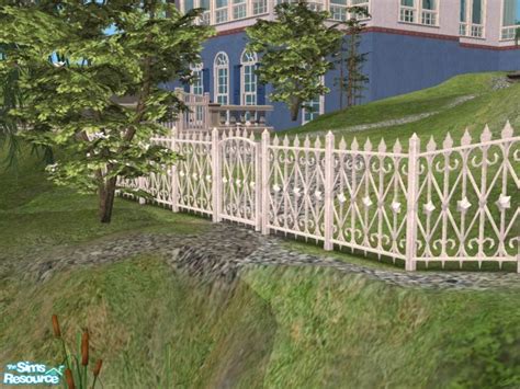 The Sims Resource Wrought Iron Standard Fence White