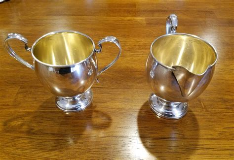 Watrous Mfg Co Sterling Silver Sugar And Creamer Set Solid Sterling