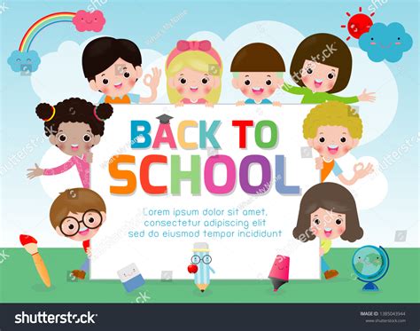 Back School Kids School Education Concept Stock Vector Royalty Free