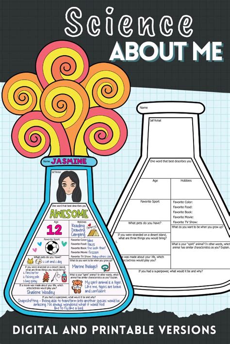 All About Me Science Flask First Day Of School Science Activity