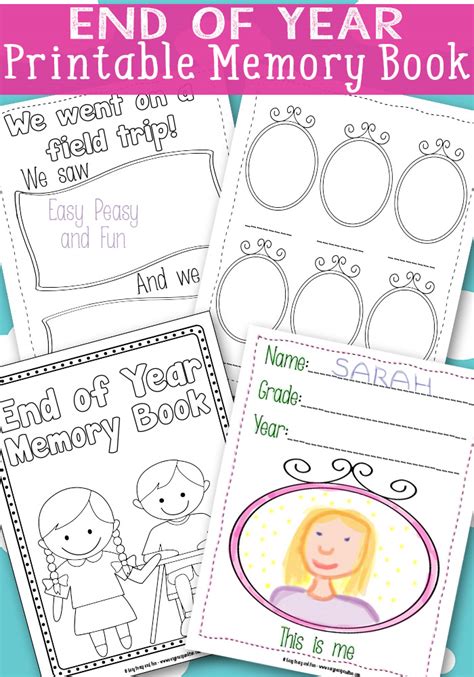 Free End Of Year Memory Book Printables