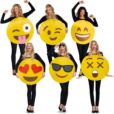 Details About Emoji Costume Adult Unisex Funny Emoticon Costumes Halloween Party Fancy Dress