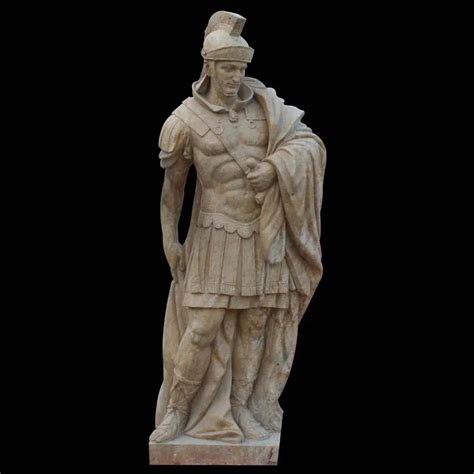 Life Size Ancient Roman Soldier Marble Statue Antique Stone Figurine