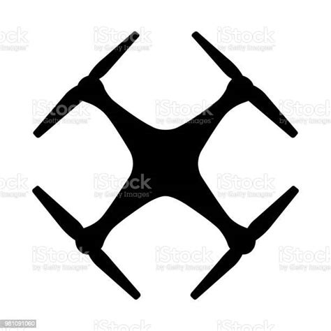 Ikon Quadcopter Yang Berbeda Ikon Drone Terbang Tampilan Atas Ilustrasi