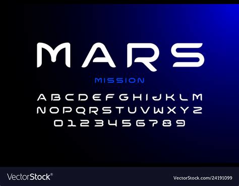 Modern Space Style Font Royalty Free Vector Image